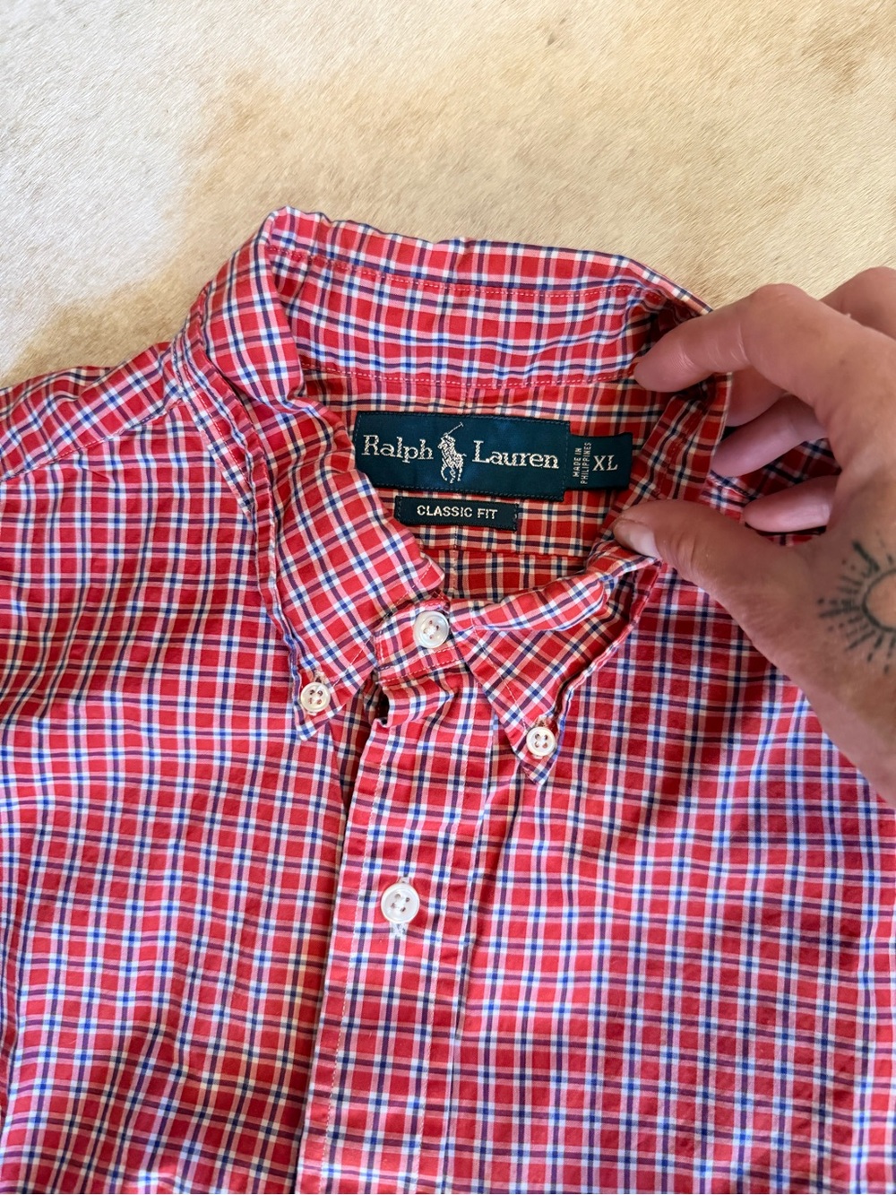 Ralph Lauren Red & Blue Plaid Button-Down Shirt